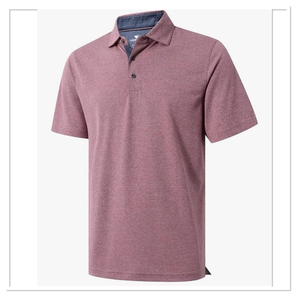 VEBOON Men's Short Sleeve Polo, Cotton Blend, Moisture Wicking, Size Large - Picture 1 of 10